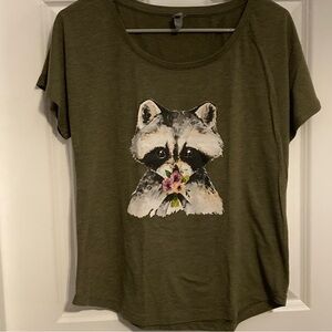 Raccoon Flower T-shirt